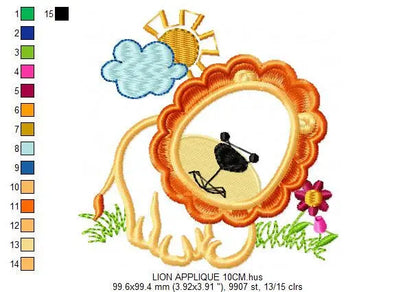 Lion embroidery designs - Safari embroidery design machine embroidery pattern - Animal embroidery file - lion applique design download Marcia Embroidery
