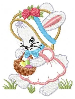 Bunny embroidery design - Rabbit embroidery designs machine embroidery pattern - baby embroidery file - kid embroidery rabbit with basket Marcia Embroidery