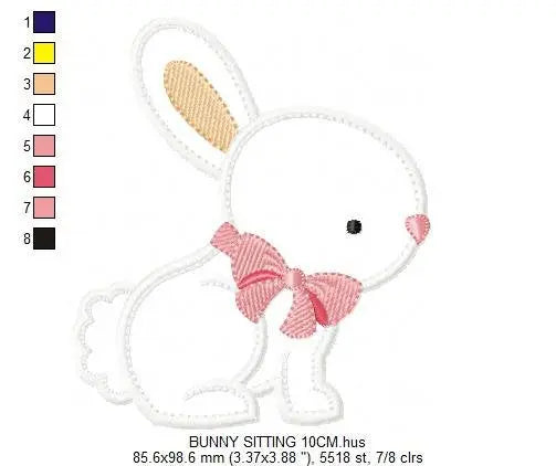 Bunny embroidery design - Rabbit embroidery designs machine embroidery pattern - baby girl embroidery file - kid embroidery rabbit applique Marcia Embroidery