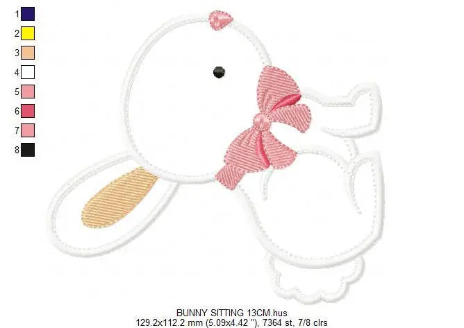 Bunny embroidery design - Rabbit embroidery designs machine embroidery pattern - baby girl embroidery file - kid embroidery rabbit applique Marcia Embroidery