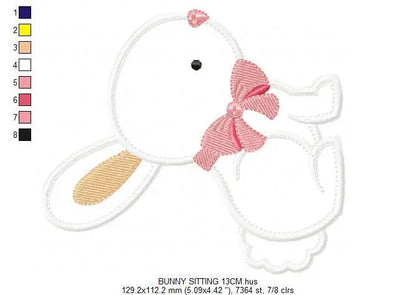 Bunny embroidery design - Rabbit embroidery designs machine embroidery pattern - baby girl embroidery file - kid embroidery rabbit applique Marcia Embroidery