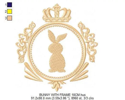 Bunny embroidery design - Rabbit embroidery designs machine embroidery pattern - baby embroidery file - Frame wreath embroidery Monogram Marcia Embroidery