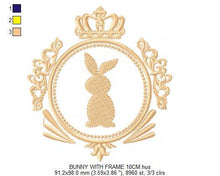 Load image into Gallery viewer, Bunny embroidery design - Rabbit embroidery designs machine embroidery pattern - baby embroidery file - Frame wreath embroidery Monogram
