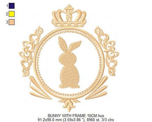 Bunny embroidery design - Rabbit embroidery designs machine embroidery pattern - baby embroidery file - Frame wreath embroidery Monogram