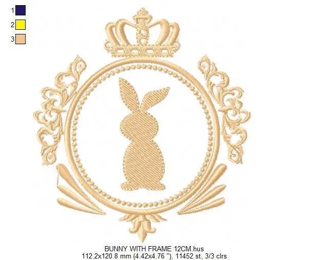 Bunny embroidery design - Rabbit embroidery designs machine embroidery pattern - baby embroidery file - Frame wreath embroidery Monogram Marcia Embroidery
