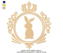 Load image into Gallery viewer, Bunny embroidery design - Rabbit embroidery designs machine embroidery pattern - baby embroidery file - Frame wreath embroidery Monogram
