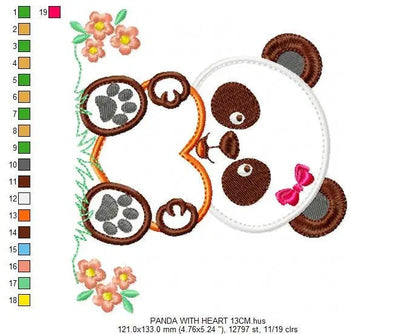 Panda embroidery design - Animal embroidery designs machine embroidery pattern - baby boy embroidery file - girl embroidery Panda applique Marcia Embroidery