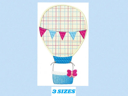 Balloon embroidery designs - Hot air balloon embroidery design - machine embroidery pattern - Sky embroidery file instant digital download Marcia Embroidery