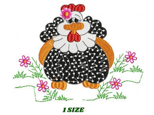 Chicken embroidery designs - Rooster embroidery design machine embroidery pattern - instant download - Kitchen cloth embroidery file apron