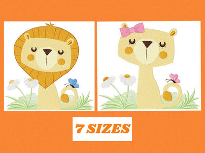 Lion embroidery designs - Lioness embroidery design machine embroidery pattern - Animal embroidery file lion - boy and girl digital download