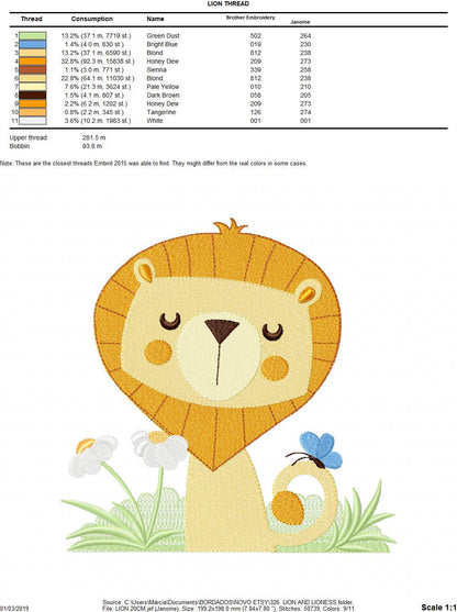 Lion embroidery designs - Lioness embroidery design machine embroidery pattern - Animal embroidery file lion - boy and girl digital download