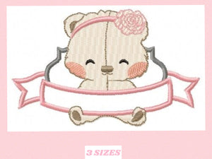 Bear embroidery designs - Teddy embroidery design machine embroidery pattern - Baby girl embroidery file - Nursery embroidery digital file