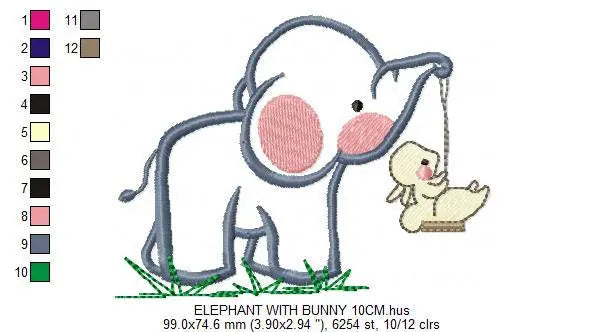 Elephant embroidery design - Animal embroidery design machine embroidery pattern - Newborn embroidery file - baby elephant applique design Marcia Embroidery