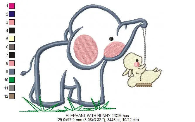 Elephant embroidery design - Animal embroidery design machine embroidery pattern - Newborn embroidery file - baby elephant applique design Marcia Embroidery