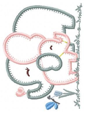 Elephant embroidery designs - Safari embroidery design machine embroidery pattern - Animal embroidery file - mother with baby download