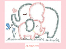 Load image into Gallery viewer, Elephant embroidery designs - Mother with baby embroidery design machine embroidery pattern - elephant applique design - instant download
