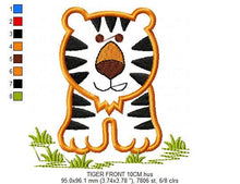 Cargar imagen en el visor de la galería, Tiger embroidery design - Animals embroidery designs machine embroidery pattern - Tiger applique embroidery -Tiger front and back baby boy
