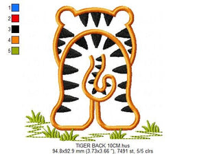 Tiger embroidery design - Animals embroidery designs machine embroidery pattern - Tiger applique embroidery -Tiger front and back baby boy