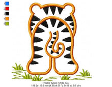 Charger l&#39;image dans la galerie, Tiger embroidery design - Animals embroidery designs machine embroidery pattern - Tiger applique embroidery -Tiger front and back baby boy
