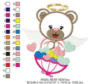 Laden Sie das Bild in den Galerie-Viewer, Angel embroidery designs - Teddy bear embroidery design machine embroidery pattern - Angel applique design bear applique - baby girl file
