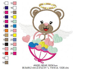 Angel embroidery designs - Teddy bear embroidery design machine embroidery pattern - Angel applique design bear applique - baby girl file