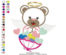 Laden Sie das Bild in den Galerie-Viewer, Angel embroidery designs - Teddy bear embroidery design machine embroidery pattern - Angel applique design bear applique - baby girl file
