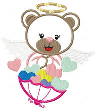 Laden Sie das Bild in den Galerie-Viewer, Angel embroidery designs - Teddy bear embroidery design machine embroidery pattern - Angel applique design bear applique - baby girl file
