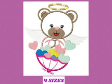 Laden Sie das Bild in den Galerie-Viewer, Angel embroidery designs - Teddy bear embroidery design machine embroidery pattern - Angel applique design bear applique - baby girl file
