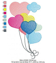 Laden Sie das Bild in den Galerie-Viewer, Balloon embroidery design - Balloons embroidery designs machine embroidery pattern - Heart balloon cloud - birthday embroidery file download
