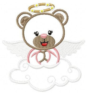 Angel embroidery designs - Teddy bear embroidery design machine embroidery pattern - Angel bear applique design - instant download baby boy