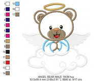 Carica l&#39;immagine nel visualizzatore di Gallery, Angel embroidery designs - Teddy bear embroidery design machine embroidery pattern - Angel bear applique design - instant download baby boy
