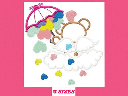 Bear Angel embroidery design - Teddy bear embroidery design machine embroidery pattern - Angel bear applique design - instant download Marcia Embroidery