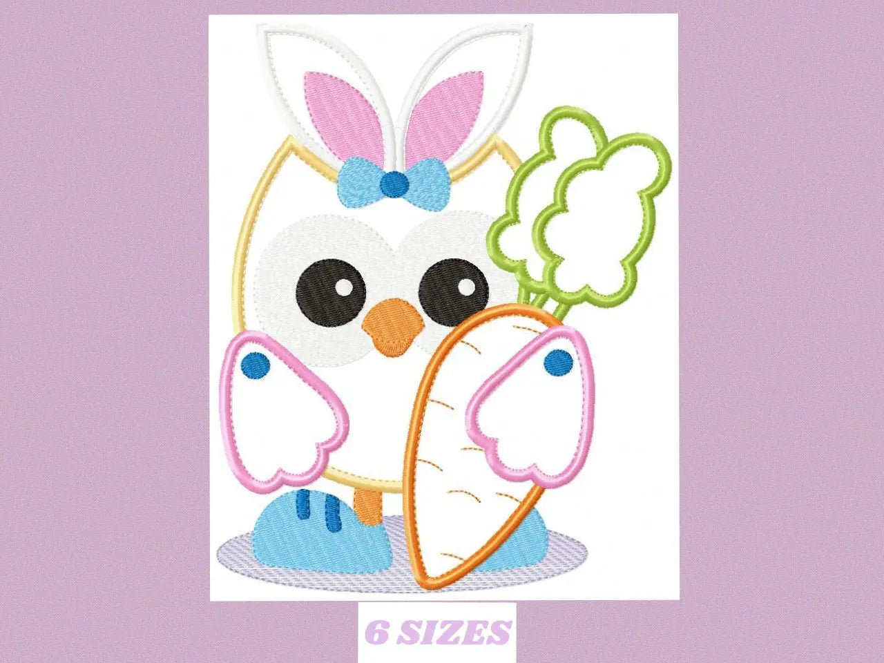 Owl embroidery design - Owl with bunny ears embroidery design machine embroidery pattern - easter embroidery file - owl applique design Marcia Embroidery