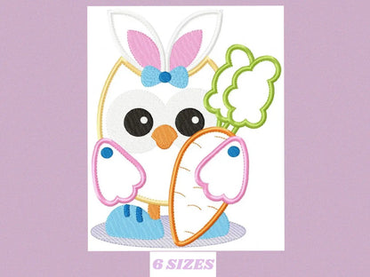 Owl embroidery design - Owl with bunny ears embroidery design machine embroidery pattern - easter embroidery file - owl applique design Marcia Embroidery