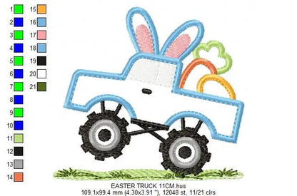 Easter Truck embroidery designs - Pickup embroidery design machine embroidery pattern - Easter embroidery file - instant digital download Marcia Embroidery