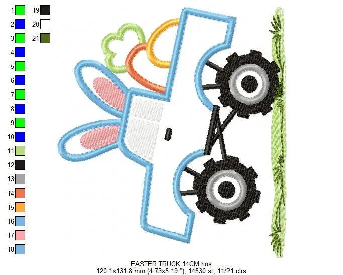 Easter Truck embroidery designs - Pickup embroidery design machine embroidery pattern - Easter embroidery file - instant digital download Marcia Embroidery
