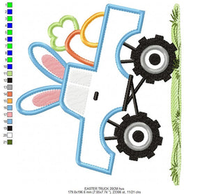 Easter Truck embroidery designs - Pickup embroidery design machine embroidery pattern - Easter embroidery file - instant digital download