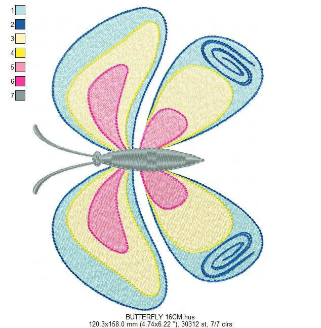 Butterfly embroidery design - Animal embroidery designs machine embroidery pattern - baby girl embroidery file - instant download digital Marcia Embroidery