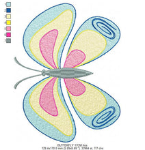 Cargar imagen en el visor de la galería, Butterfly embroidery design - Animal embroidery designs machine embroidery pattern - baby girl embroidery file - instant download digital
