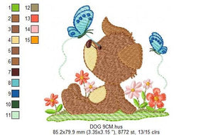 Dogs embroidery designs - Dog embroidery design machine embroidery pattern - Puppy embroidery file - Kid embroidery dog design filled stitch