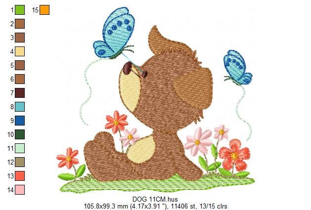 Dogs embroidery designs - Dog embroidery design machine embroidery pattern - Puppy embroidery file - Kid embroidery dog design filled stitch