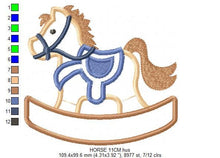 Cargar imagen en el visor de la galería, Horse Toy embroidery design - Baby Boy embroidery designs machine embroidery pattern - Horse toy applique design - embroidery for kids baby
