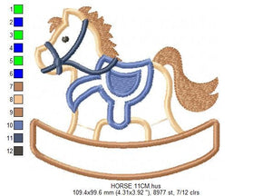 Horse Toy embroidery design - Baby Boy embroidery designs machine embroidery pattern - Horse toy applique design - embroidery for kids baby