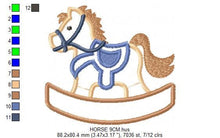 Cargar imagen en el visor de la galería, Horse Toy embroidery design - Baby Boy embroidery designs machine embroidery pattern - Horse toy applique design - embroidery for kids baby
