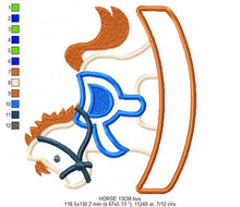 Charger l&#39;image dans la galerie, Horse Toy embroidery design - Baby Boy embroidery designs machine embroidery pattern - Horse toy applique design - embroidery for kids baby
