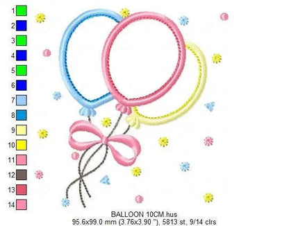 Balloon embroidery design - Balloons embroidery designs machine embroidery pattern - Baby embroidery file - balloon applique design birthday Marcia Embroidery