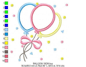 Balloon embroidery design - Balloons embroidery designs machine embroidery pattern - Baby embroidery file - balloon applique design birthday