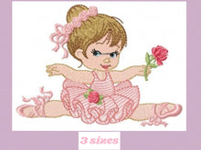 Load image into Gallery viewer, Ballerina embroidery designs - Ballet embroidery design machine embroidery pattern - Baby girl embroidery file digital file instant download
