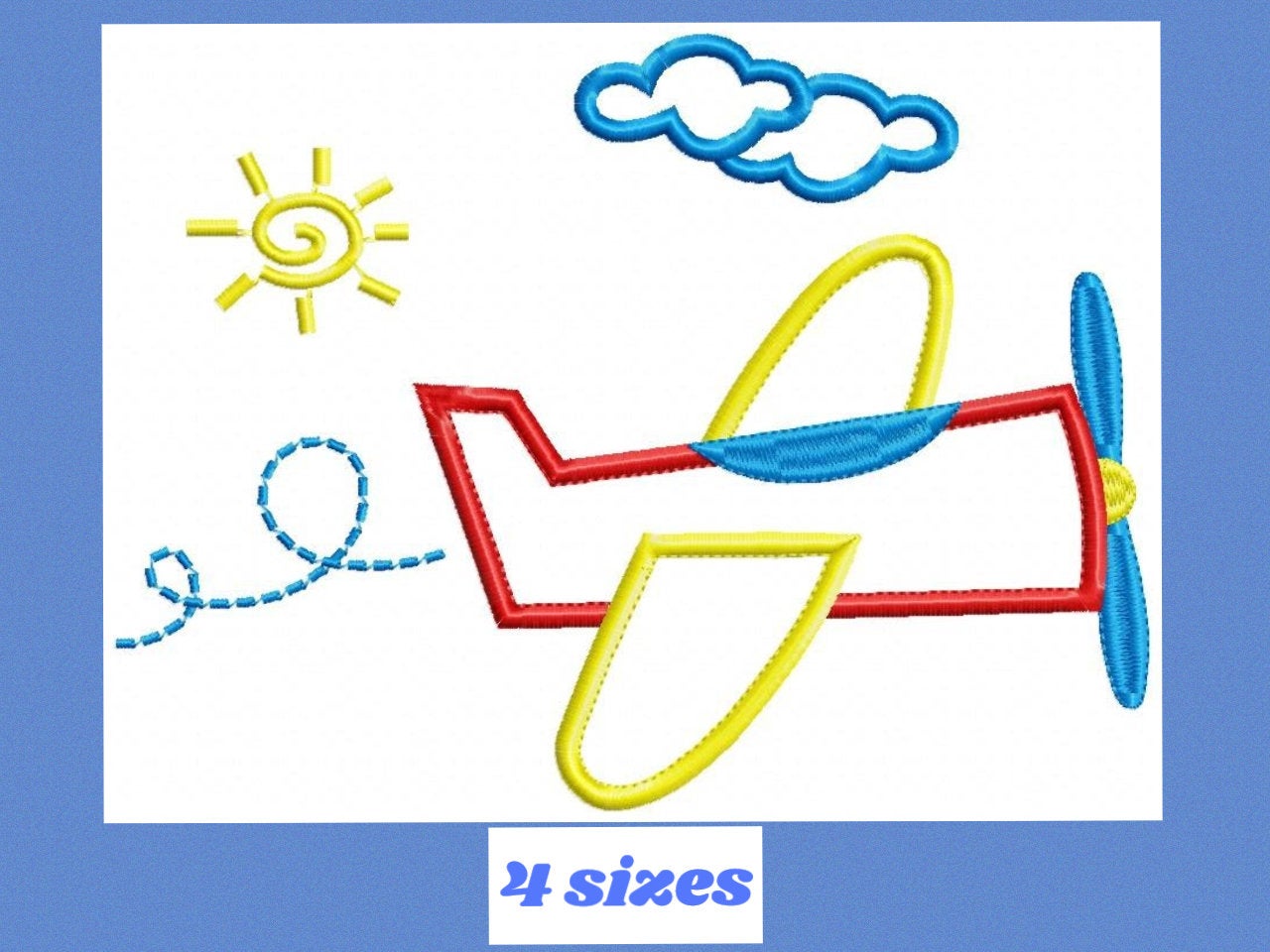 Plane embroidery designs - Airplane applique machine embroidery pattern - Baby Boy Colorful airplane - Instant digital download pes jef dst