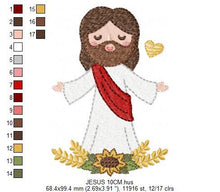 Carica l&#39;immagine nel visualizzatore di Gallery, Jesus embroidery design - christian embroidery designs machine embroidery pattern - Jesus design jesus christ pattern - catholic embroidery
